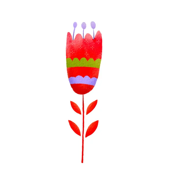 Watercolor Decorative Flower Illustration — Vector de stock