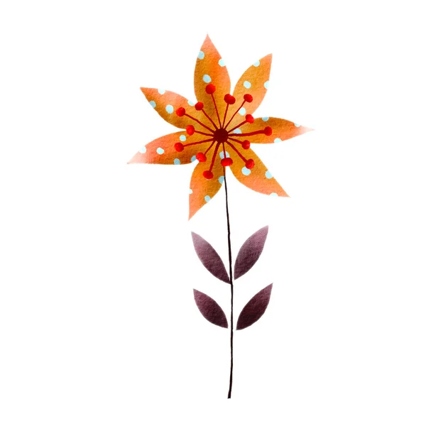 Watercolor Decorative Flower Illustration — Stock Vector