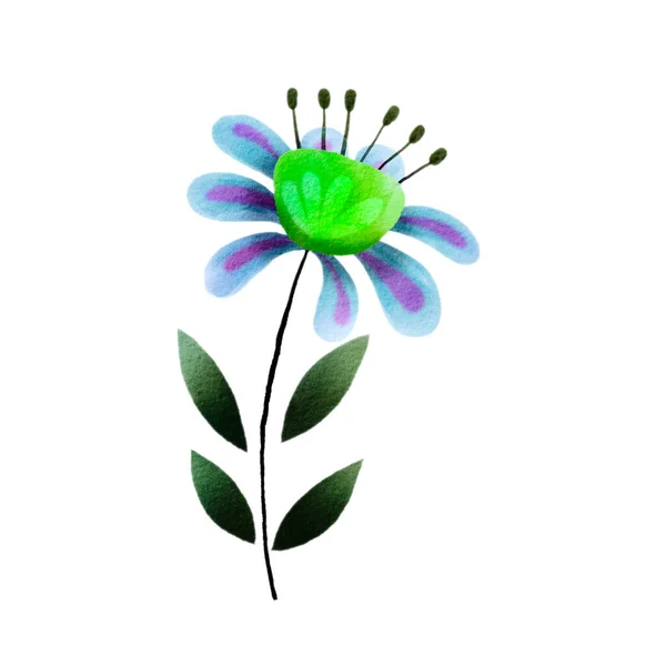 Watercolor Decorative Flower Illustration — Vector de stock