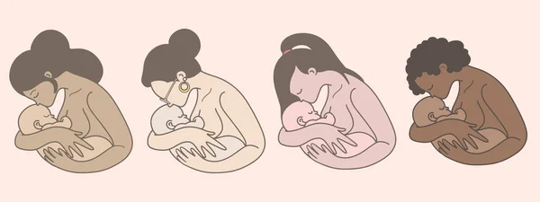Νεαρές Γυναίκες Διαφορετικές Εθνικότητες Παιδιά Μαμά Κρατάει Μωρό Της Αγάπη — Φωτογραφία Αρχείου