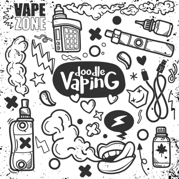 Ensemble Vecteurs Cigarettes Dans Style Doodle Illustration Dessinée Main Concept — Image vectorielle
