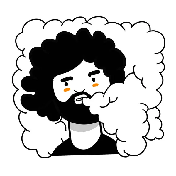 Doodle Style Τσιγάρο Διάνυσμα Εικόνα Του Καπνού Περιβάλλεται Από Τους — Διανυσματικό Αρχείο