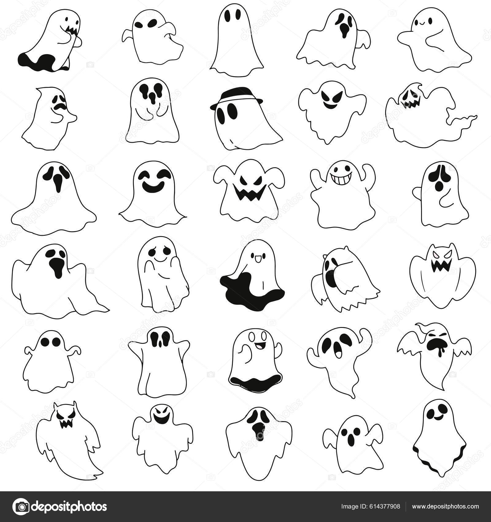 How to draw Kawaii GHOST / HALLOWEEN Drawings l Como desenhar FANTASMA  Kawaii - Drawing to Draw 