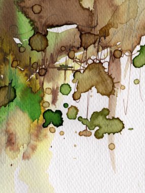 güzel yeşil suluboya