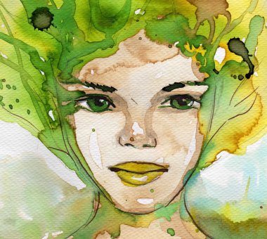 genç bir kızın portresi çizimi