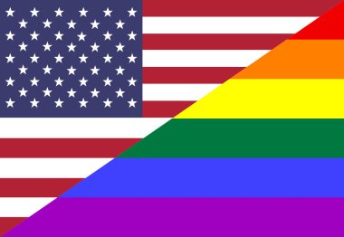 Kavramsal kullanımı için iç içe renkleri LGBT ve Amerikan bayrağı