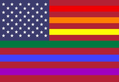 Kavramsal kullanımı için iç içe renkleri LGBT ve Amerikan bayrağı
