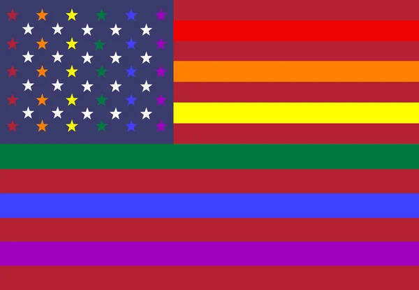 LGBT & American flag colors intertwined for conceptual usage — Stock Photo, Image