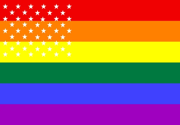 Bandera LBGT con estrellas de bandera americana para cuestiones de concepto social . —  Fotos de Stock