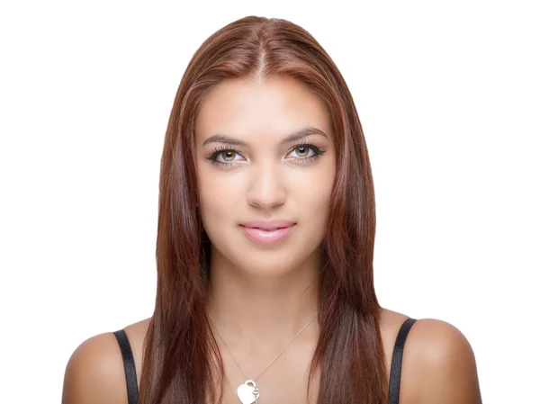 Młody atrakcyjny brunetka kobiece — Zdjęcie stockowe
