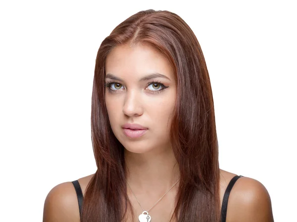 Giovane attraente bruna femminile — Foto Stock