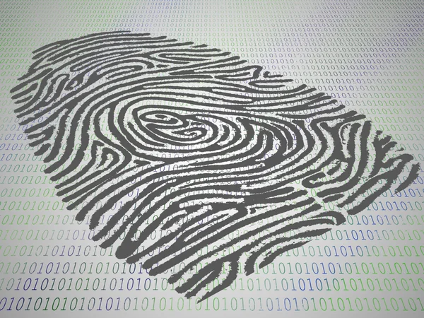 kavramsal parmak baskı bilgisayar kodu üzerinde damgalı