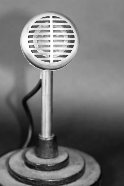 Vintage corded microphone — Stock Photo, Image