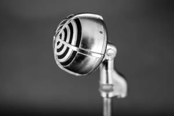 Used nickel plated microphone — Stock Photo, Image