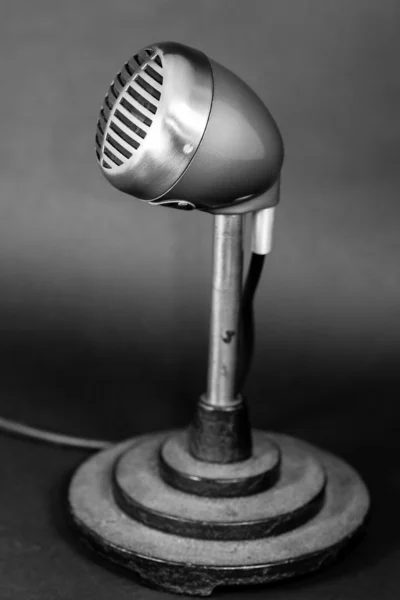 Vintage corded microphone — Stock Photo, Image