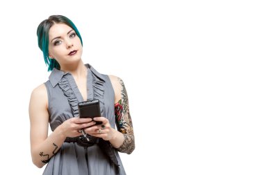 Young professional female with tattoos clipart
