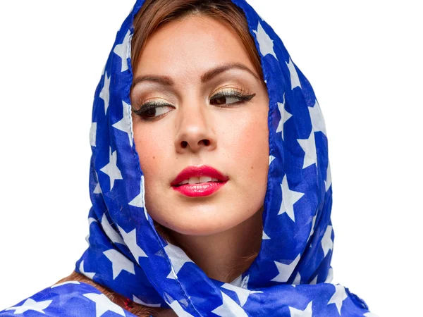 Patriótica mujer americana —  Fotos de Stock
