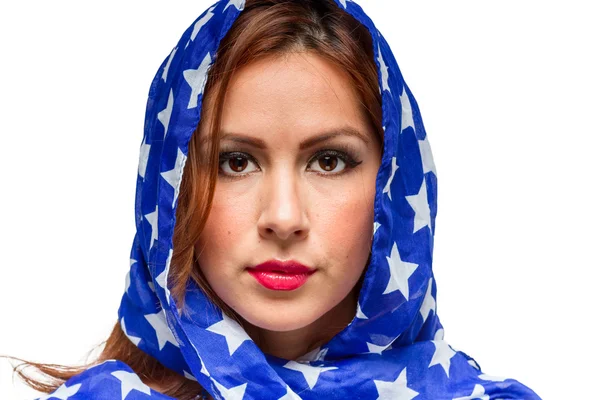 Patriotyczne amerykański kobieta — Zdjęcie stockowe