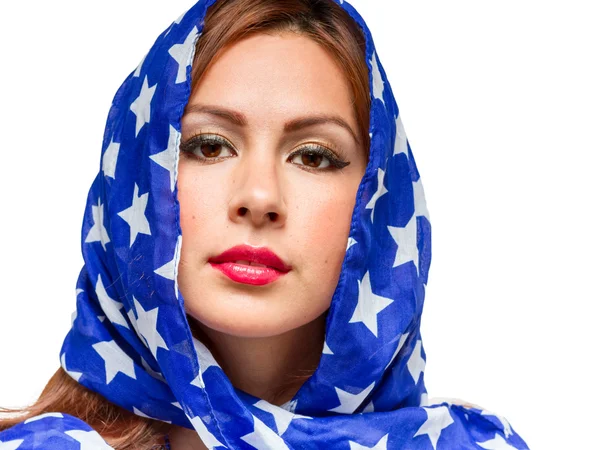 Patriotic American Female — Stock Photo, Image