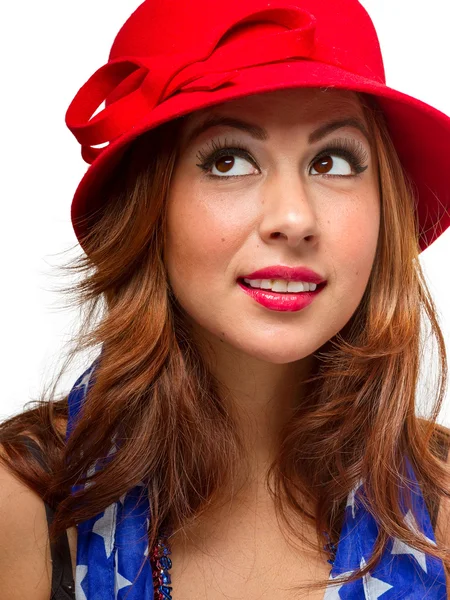 Female Wearing Hat and Scarf — Stock Photo, Image