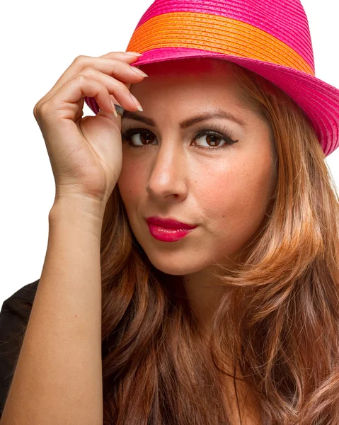 Fashionable Female in Fedora Hat — Stock Photo, Image