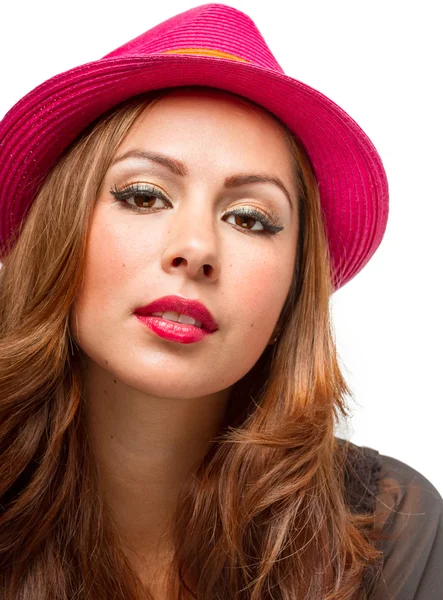 Fashionable Female in Fedora Hat — Stock Photo, Image