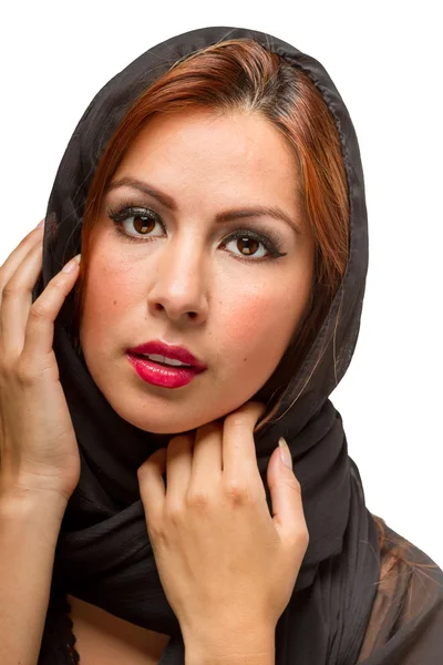 Hispanic Female Wearing Black Scarf — Stock Photo, Image