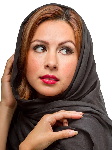 Hispanic Female Wearing Black Scarf — Stock Photo, Image