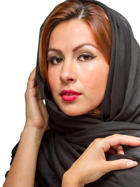 Hispanic Female Wearing Black Scarf — Stock Photo, Image