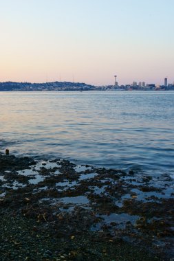 Seattle cityscape alacakaranlıkta