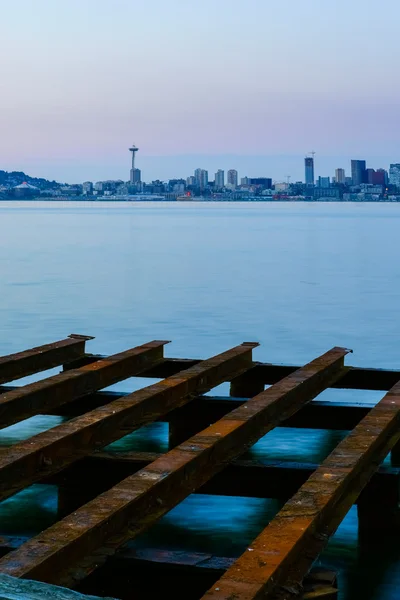 Seattle stadsgezicht in de schemering — Stockfoto