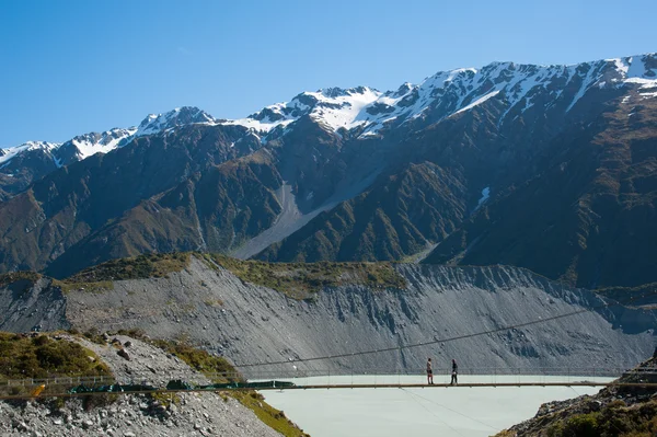 Piękny widok i lodowiec w Parku Narodowym Mount Cook, Wyspa Południowa, Nowa Zelandia — Zdjęcie stockowe