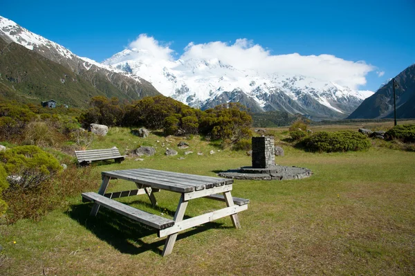 Prachtig uitzicht tijdens wandeling naar gletsjer in mount cook nationaal park, Zuid eiland, Nieuw-Zeeland Stockfoto