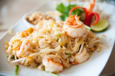 Thailand s national dishes, stir-fried rice noodles with egg, vegetable and shrimp Pad Thai