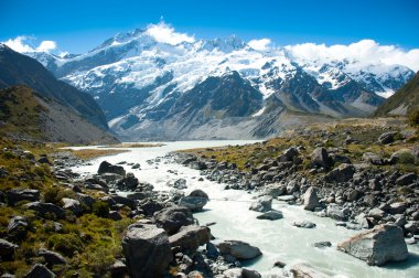 Harika bir manzara buzul Dağı aşçı Milli Parkı, south Island, Yeni Zelanda için yürüyüş sırasında