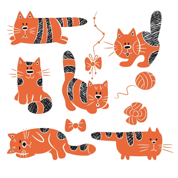 Striped cats — Stock Vector