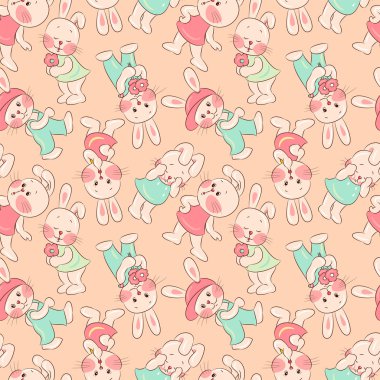 Dikişsiz desen - tavşan.