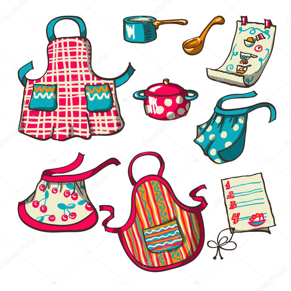 delantales de cocina — Vector de stock © tiff20 #21564883