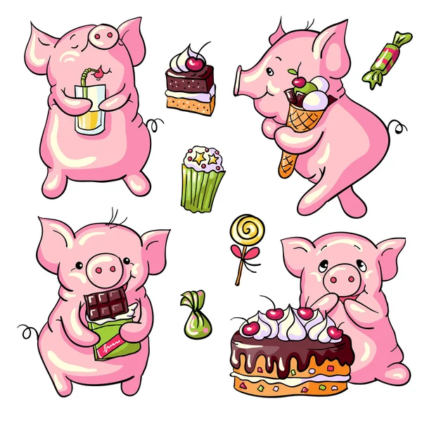 Cartoon pigs — Stock Vector