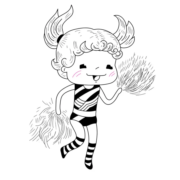 Cartoon cheerleader — Stockvector