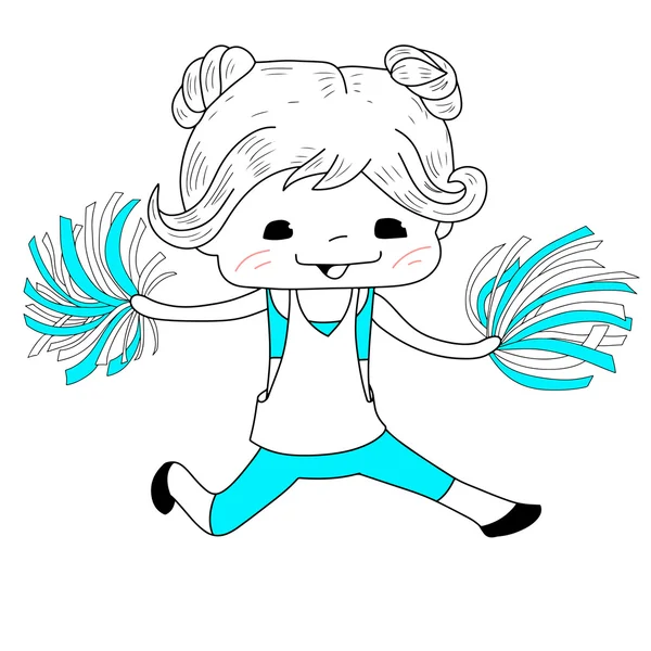 Pom-pom girl dessin animé — Image vectorielle