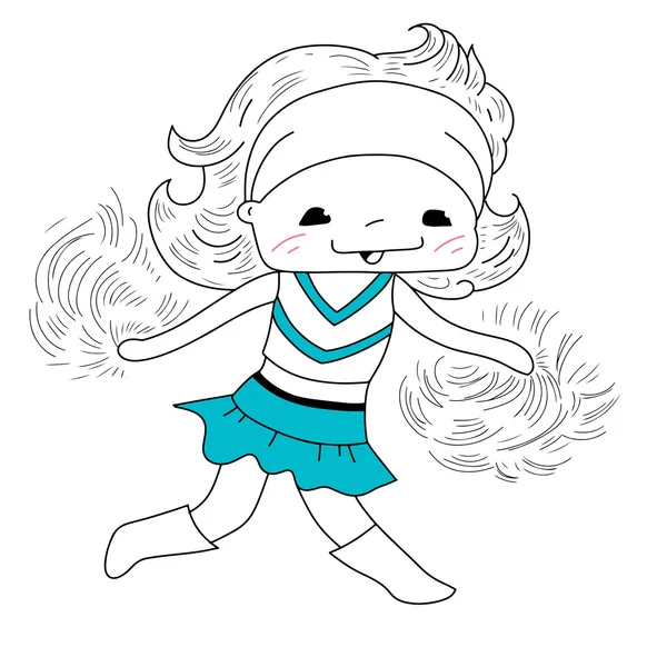 Pom-pom girl dessin animé — Image vectorielle