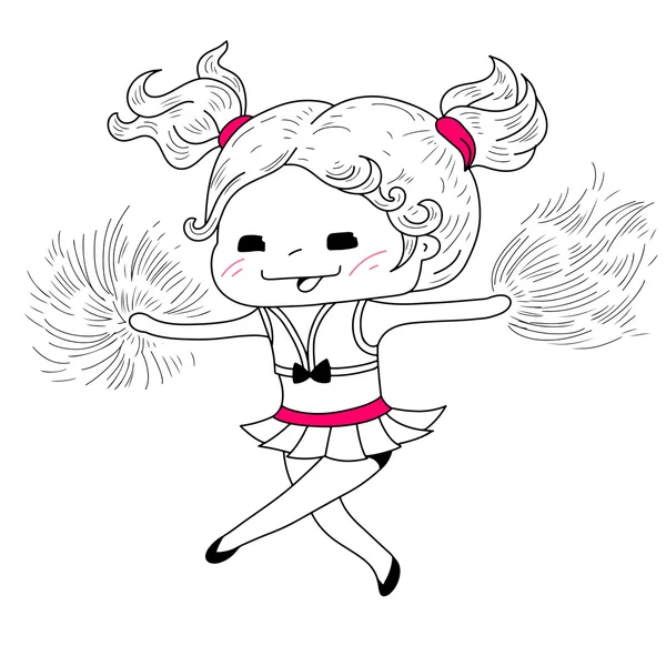 Cheerleader cartone animato — Vettoriale Stock