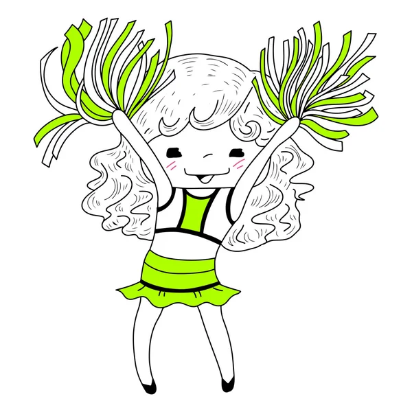 Cheerleader cartone animato — Vettoriale Stock