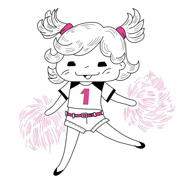 Cartoon cheerleader — Stockvector