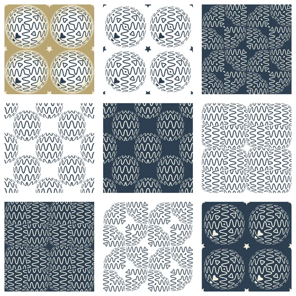 Monochrome seamless patterns — Stock Vector