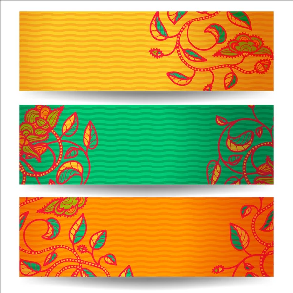 Баннеры с цветами — стоковый вектор