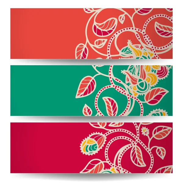 Баннеры с цветами — стоковый вектор