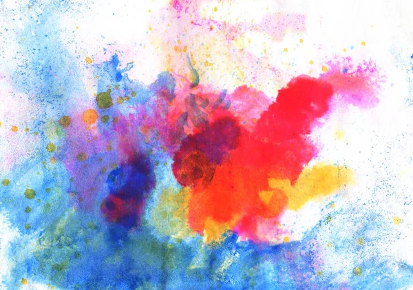 Aquarell Hintergrund Mit Farbigen Flecken Handgezeichnete Illustration — Stockfoto