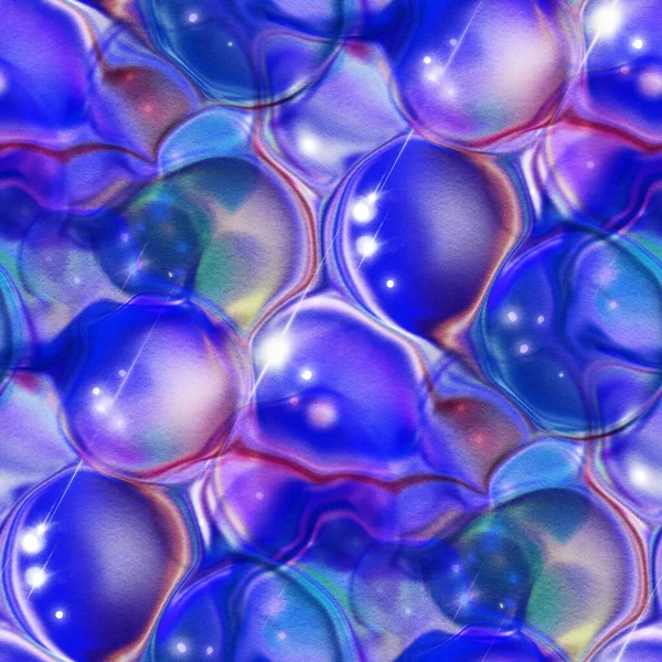Seamless pattern with iridescent transparent bubbles for festive backgrounds and wrapping paper .  3d digital illustration